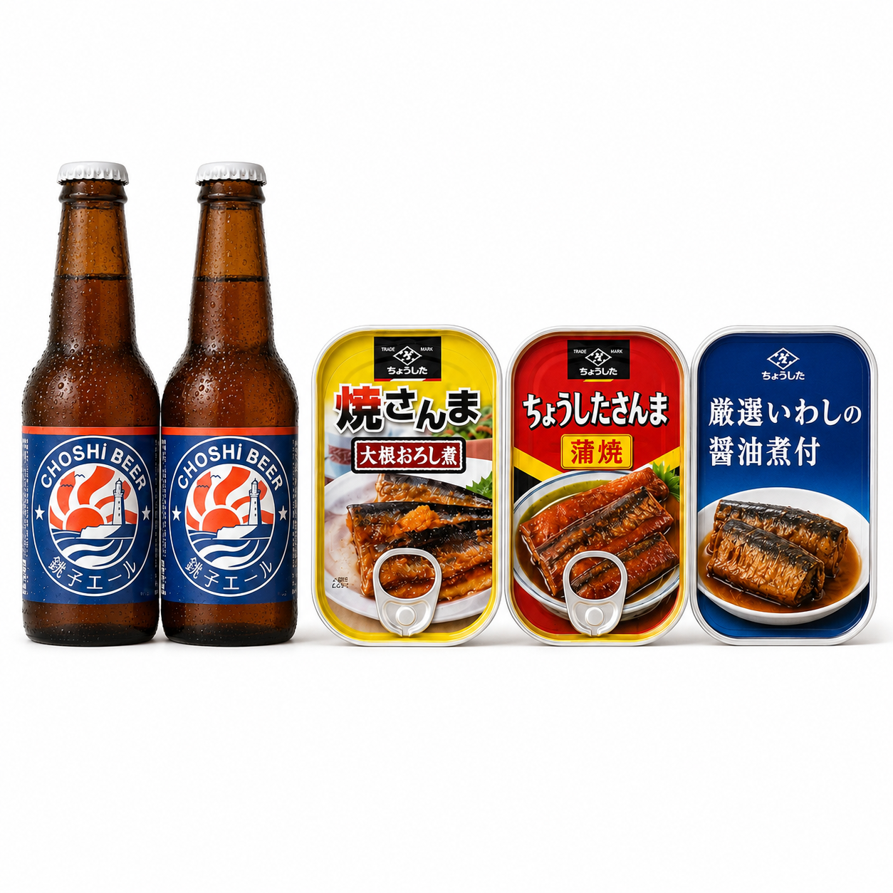魚に合うクラフトビール銚子エール（瓶330ml）とちょうした缶詰3個セット